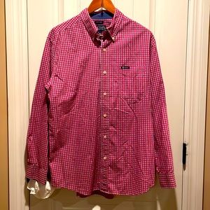 CHAPS L Men’s Casual Dress Shirt Embossed Button-Down Collar withLogo <>Pocket